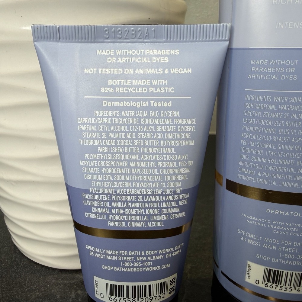 NEW Bath & Body Works Aromatherapy SLEEP Lavender Vanilla Body Cream 8 & 2.5 oz - Picture 5 of 6
